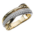 Elegant Geometric Line Micro Pave Zircon Two Tone Women's Ring Jewelry view 1