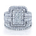 Luxury Statement Rhinestone Couple Ring Set For Women European Style Wedding Jewelry view 3