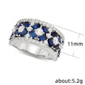 Luxury Blue And White Zircon Ring For Women Party Prom Finger Jewelry Accessory view 3