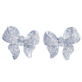 Korean Commuter Bow Stud Earrings, Heavy Micro Pave Zircon Light Luxury Small Jewelry For Women view 5