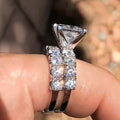 Fashion Square Women's Engagement Proposal Ring With Diamond Look Stone, Jewelry view 3