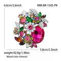Alloy Glass Brooch Pin For Elegant Women's Clothing Accessories view 4