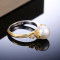 Fashion Versatile Faux Pearl Women's Ring, Proposal Wedding Hand Jewelry For view 3