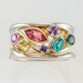 European American Fashion Multicolor Stone Ring For Women Summer Popular Versatile Hand Jewelry view 2