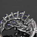 Micro Pave Cubic Zirconia Floral Carved Flower Ring For Women, European Fashion Jewelry view 4