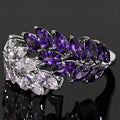 Micro Pave Cubic Zirconia Floral Carved Flower Ring For Women, European Fashion Jewelry view 2