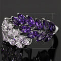 Micro Pave Cubic Zirconia Floral Carved Flower Ring For Women, European Fashion Jewelry view 5