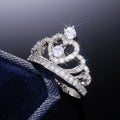 Classic Women's Crown Cubic Zirconia Wedding Ring European Style Bridal Finger Jewelry view 1