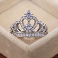 Classic Women's Crown Cubic Zirconia Wedding Ring European Style Bridal Finger Jewelry view 3