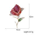 Alloy Rhinestone Rose Brooch Pin For Elegant Suit Lapel Decoration view 5