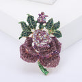 Alloy Rhinestone Rose Brooch Pin For Scarves And Lapels view 2