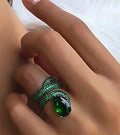 Luxury Snake Shape Full Pave Cubic Zirconia Ring For Women Party Fashion Jewelry Accessories view 2