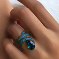 Luxury Snake Shape Full Pave Cubic Zirconia Ring For Women Party Fashion Jewelry Accessories view 3