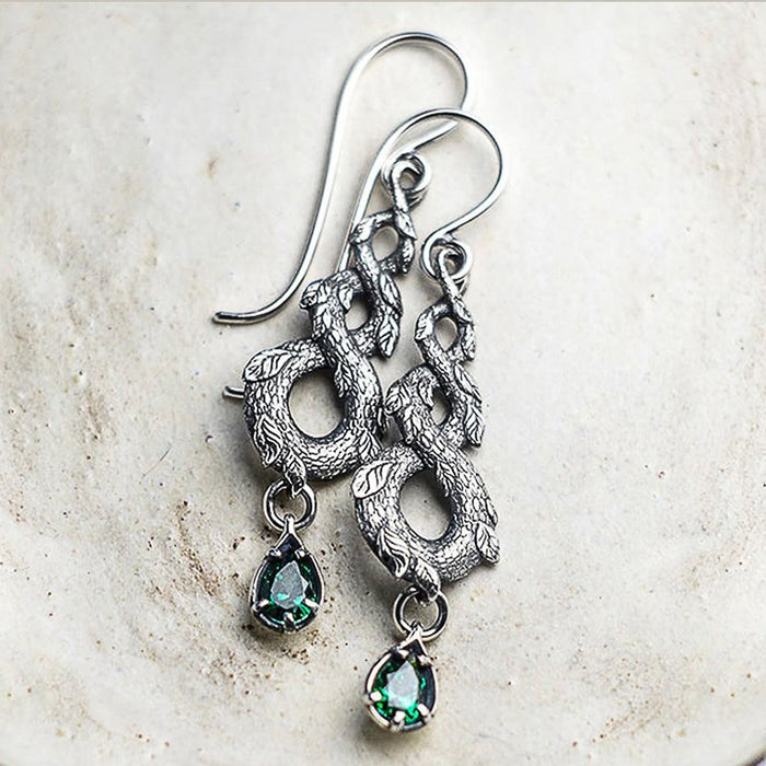 European American Fashion Long Rhinestone Drop Earrings, Trendy Women's Dangle Jewelry
