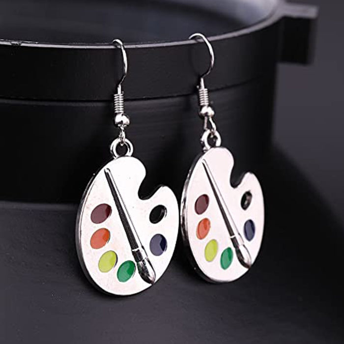 Creative Palette Drop Earrings For Women Fashion Student Jewelry Accessories