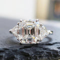 Creative Classic Four Prong White Square Zircon Ring, Large Stone Fashion Jewelry view 1