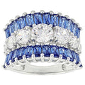 Elegant Blue Zircon Inlaid Wedding Ring For Women, Creative European Style Jewelry view 1