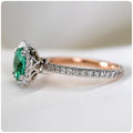 European Fashion Women's Zircon Ring, Silver Plated Copper Micro Pave Green Gemstone Jewelry view 4