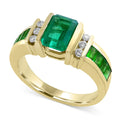 European American Women's Emerald Green Imitation Zircon Ring Fashion Finger Accessory view 1