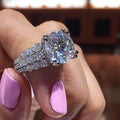 European American Fashion Sparkling Round Zircon Ring For Women Jewelry view 1
