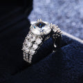 European American Fashion Sparkling Round Zircon Ring For Women Jewelry view 3