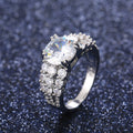 European American Fashion Sparkling Round Zircon Ring For Women Jewelry view 2