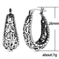Vintage Women's Hollow U Shape Copper Hoop Earrings, European American Ear Jewelry view 4