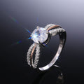 Fashion OL Women's Two Tone Engagement Ring Prong Set Round Zircon Wedding Proposal Ring view 3