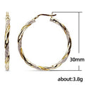 Exaggerated Simple Gold Color Women's Copper Earrings, European Fashion Large Ear Jewelry view 4