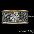Creative Vintage Hollow Floral Pattern Alloy Ring For Men European American Fashion Jewelry view 5