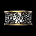 Creative Vintage Hollow Floral Pattern Alloy Ring For Men European American Fashion Jewelry view 3