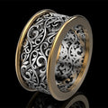 Creative Vintage Hollow Floral Pattern Alloy Ring For Men European American Fashion Jewelry view 1