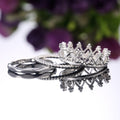 Fashion Silver Plated Crown Ring Detachable Three In One Stackable Women's Ring Set view 3