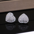 Fashion OL Micro Pave Zircon Heart Stud Earrings For Women Wedding Anniversary Gift Jewelry view 1