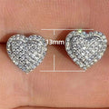 Fashion OL Micro Pave Zircon Heart Stud Earrings For Women Wedding Anniversary Gift Jewelry view 5