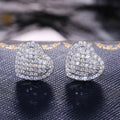 Fashion OL Micro Pave Zircon Heart Stud Earrings For Women Wedding Anniversary Gift Jewelry view 2
