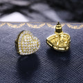 Fashion OL Micro Pave Zircon Heart Stud Earrings For Women Wedding Anniversary Gift Jewelry view 3