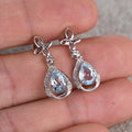 Creative Blue Cubic Zirconia Earrings For Women, Elegant Versatile Fashion Jewelry view 2