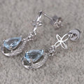 Creative Blue Cubic Zirconia Earrings For Women, Elegant Versatile Fashion Jewelry view 4