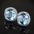 Fashion Hollow Square Round Cubic Zirconia Stud Earrings For Women, Elegant Jewelry view 1