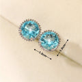 Fashion Hollow Square Round Cubic Zirconia Stud Earrings For Women, Elegant Jewelry view 5