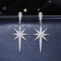 Elegant Starburst Cubic Zirconia Stud Earrings For Women, Korean Japanese Fashion Ear Jewelry view 4