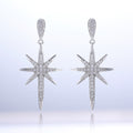 Elegant Starburst Cubic Zirconia Stud Earrings For Women, Korean Japanese Fashion Ear Jewelry view 2