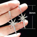 Elegant Starburst Cubic Zirconia Stud Earrings For Women, Korean Japanese Fashion Ear Jewelry view 5