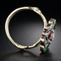 Simple Two Tone Gemstone Four Leaf Clover Women's Ring, European Fashion Jewelry view 4