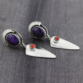 Vintage Faux Turquoise Women's Stud Earrings, Ethnic Style Personality Ear Jewelry view 2