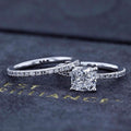 Sparkling Square Zircon Alloy Rhinestone Women's Wedding Couple Rings Fashion Jewelry view 1