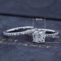 Sparkling Square Zircon Alloy Rhinestone Women's Wedding Couple Rings Fashion Jewelry view 2