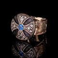 Vintage Punk Cross Flower Men's Ring, European Noble Style Finger Jewelry view 3