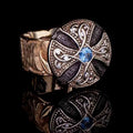 Vintage Punk Cross Flower Men's Ring, European Noble Style Finger Jewelry view 1